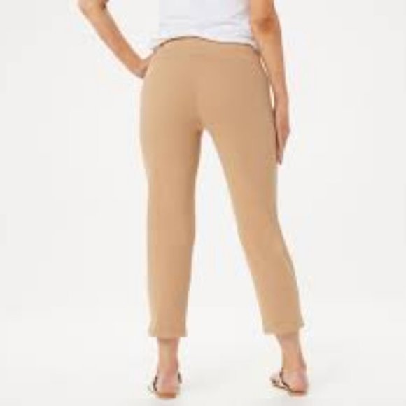 NWT WOMEN WITH CONTROL TUMMY CONTROL‎ STRETCH CROP JEANS KHAKI PXXS - Picture 2 of 6